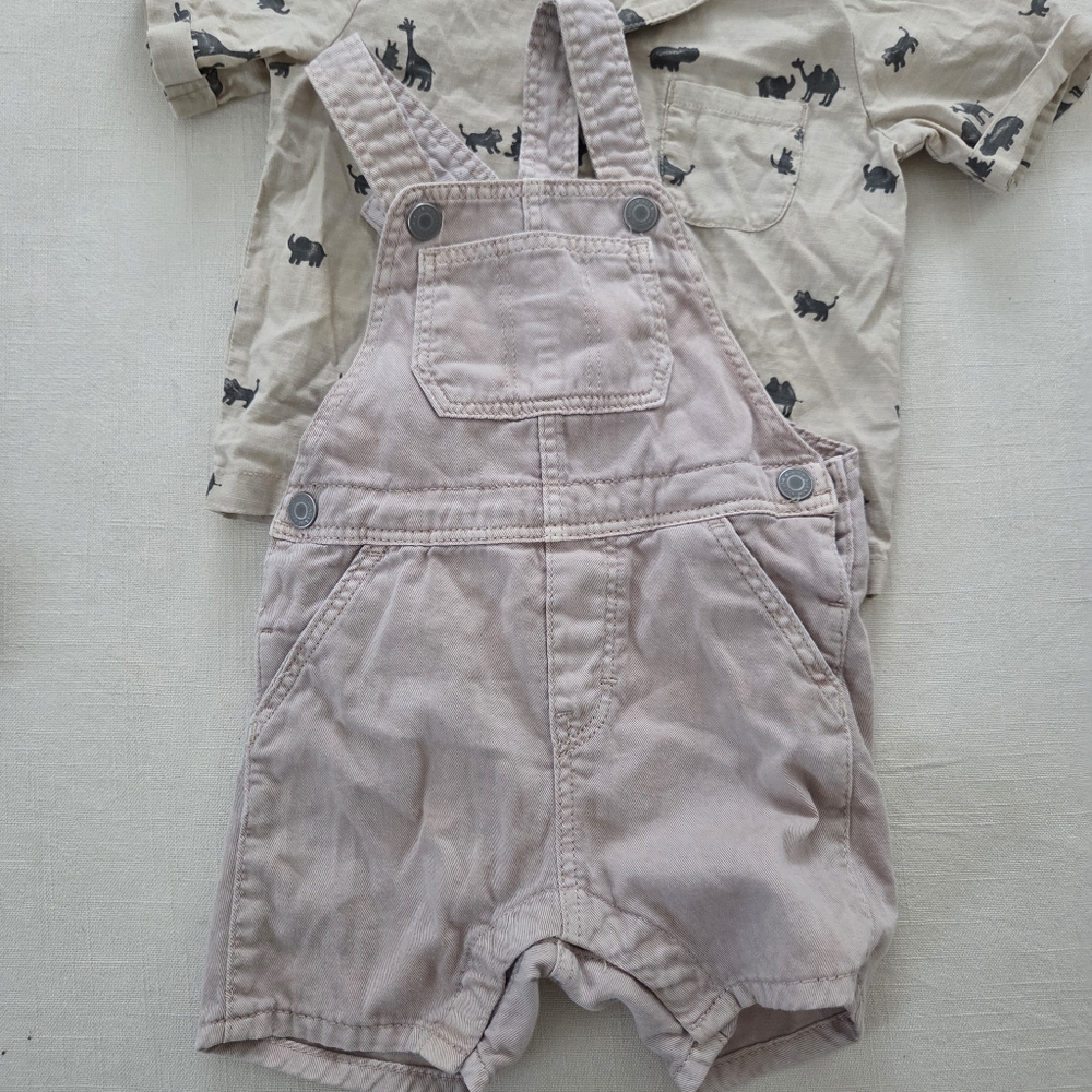 H&m Bundle Neutral Beige Baby Toddler Matching Outfit Set 12 Months - Picture 6 of 10